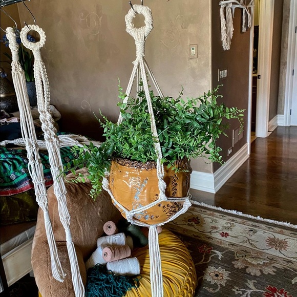 Handmade Macrame Crochet Wall Hanging Pot Holder